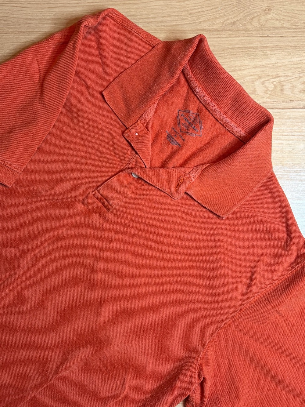 St. Johns Bay Rust Orange Polo Shirt Medium Soft Cotton Burnt Orange